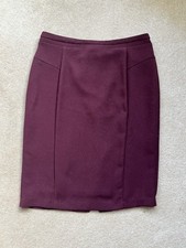 M&S burgundy crepe pencil skirt size 14