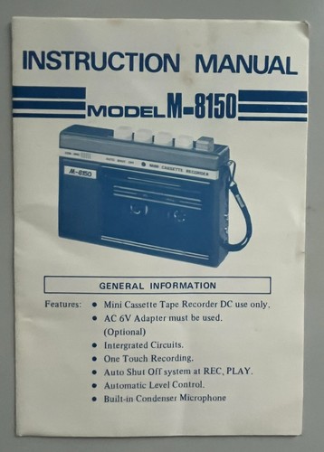 Instruction manual leaflet - instruction,