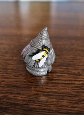 Vintage Hinged Pewter Thimble Beehive Bee Skep - Opens Up Stephen Frost