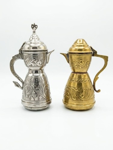 Vintage brass silver coffee - brass,