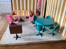 Pippa Dolls Blue Four Dinning  Chairs And Table.
