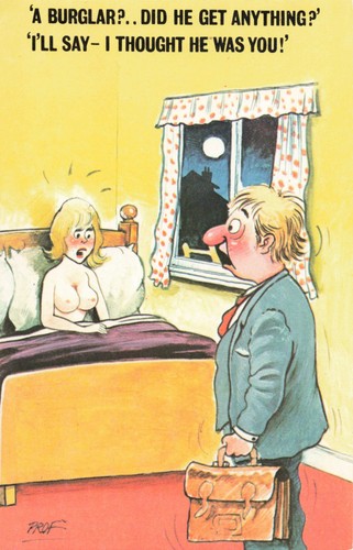 Vintage saucy comic postcard - comic,