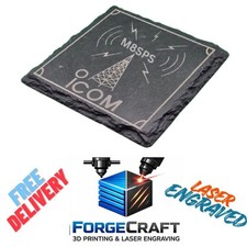 Icom laser engraved slate - laser,