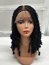 WOMEN BOHO BRAIDED GLUELESS WIG 14 INCH LONG  BABY HAIR  ADJUSTABLE HAIR BAND