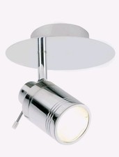 Bathroom Spotlight Ceiling IP44 GU10 Bulb 4W Chrome Led 4000k Adjustable Single