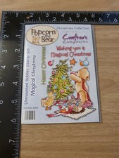 Popcorn The Bear Rubber Stamps -  Christmas Collection Magical Christmas 