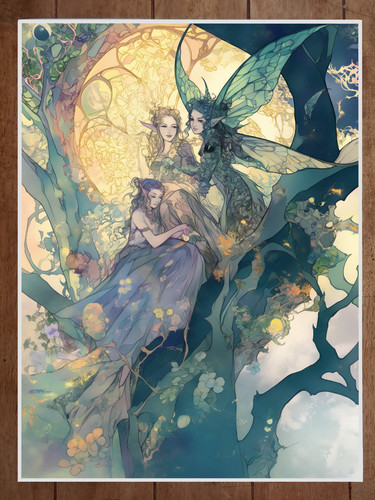 Fairy poster art nouveau style - fairy,