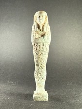 BEAUTIFUL AUTHENTIC ANCIENT EGYPTIAN FAIENCE USHABTI SHABTI WITH HIEROGLYPHICS