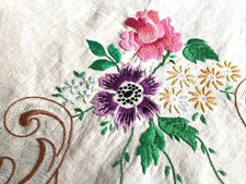 Vintage Linen Tablecloth Hand
