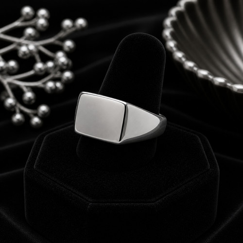 Sterling silver gents ring - sterling,