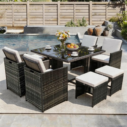 Rattan garden furniture cube - furniture,