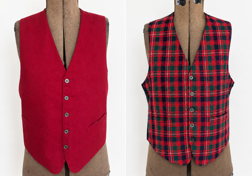Mens vtg reversable suit vest - reversable,