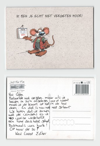 Postcard cartoon mouse - postcard, 'i