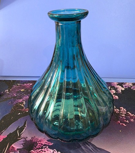 Turquoise small glass vase - small,