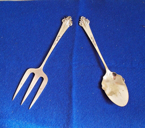 Victorian silver plate trident - silver,