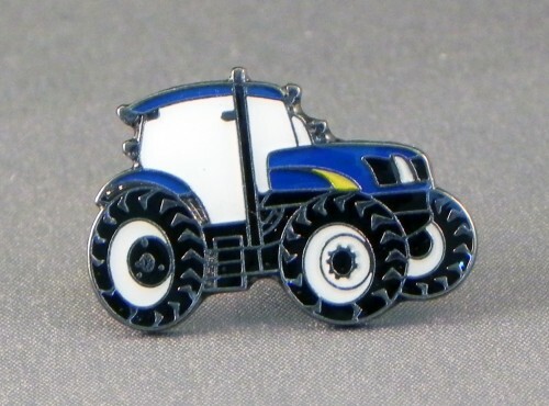 Blue tractor enamel - enamel, badge