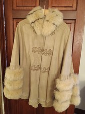 suede jacket/coat with real