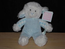 Russ blue lamb soft toy Rattle Pals 