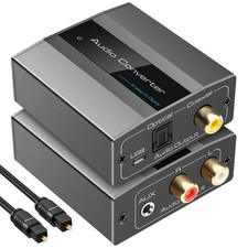 Analog to Digital Audio Converter RCA to Optical with Cable RCA L R or 3.5mm