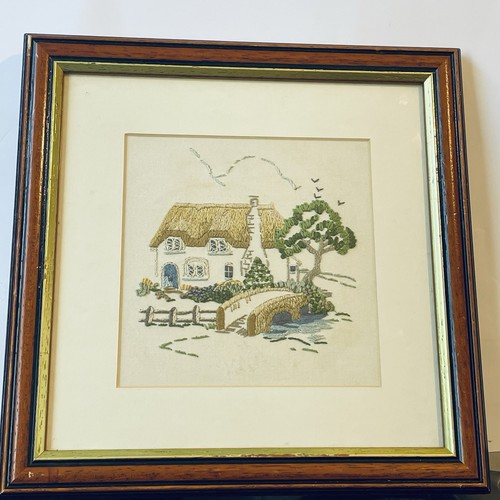Vintage framed needlepoint - vintage,