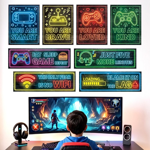 Decowall neon gamer wall - decowall,