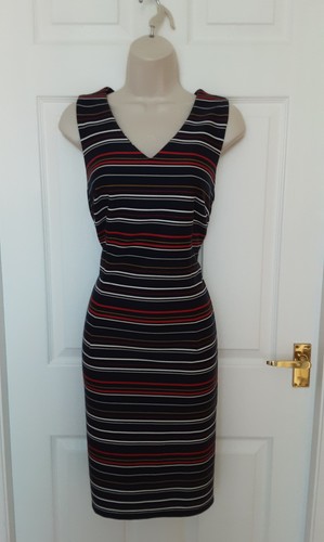 Pencil dress blue red - blue, white