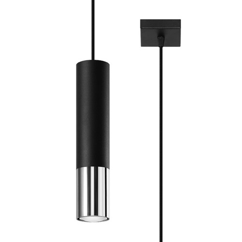 Pendant lamp black - , chrome