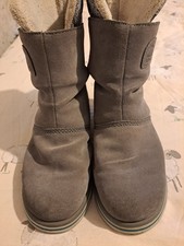 Women's Grey Sorel Waterproof Boots Size 6 Fur Lined Waterproof