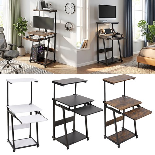 Rolling computer desk table - computer,