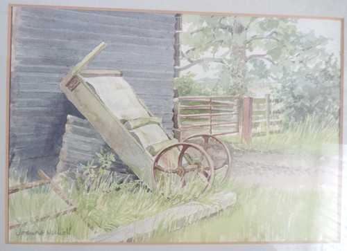 Water colour titled old - colour, farm