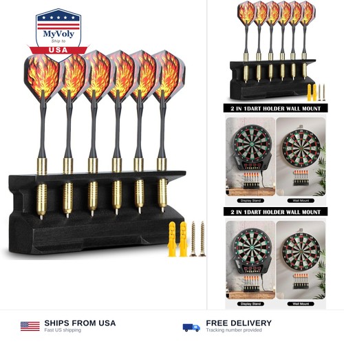 Wooden dart holder and - in,