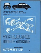 SAAB 95 96 SPORT & MONTE CARLO 850 2-STROKE 1960-68 WORKSHOP MANUAL *HARDBACK*