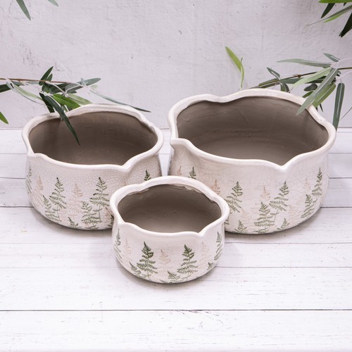 Vintage green cream ceramic - cream,