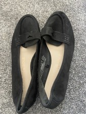 F&F Sensitive Sole Black Slip On Suede Flat Shoes Size 6 1/2