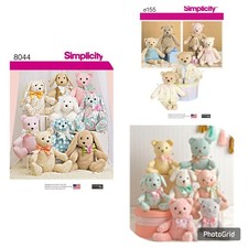 SIMPLICITY Sewing Pattern Childrens Toy Animals, Bear, Dolls  FLASH PRICES