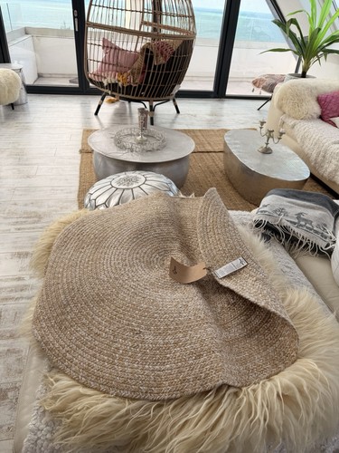 Handmade round jute cotton - handmade, jute/cotton