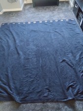 Black Faux Suede Ring top Curtains 90 X 90