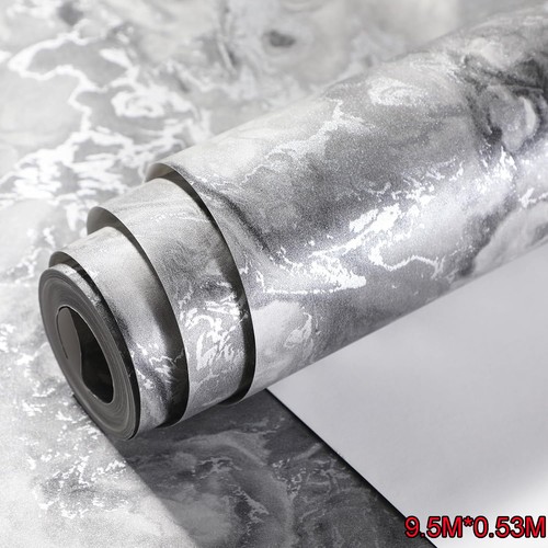 Grey marble metallic wallpaper - grey,