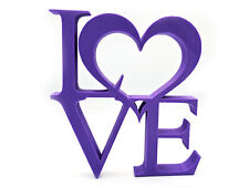 Modern Love Sign with Heart Ornament Lots of Colours Including Purple Pink White