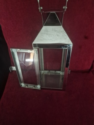 Small chrome lantern candle