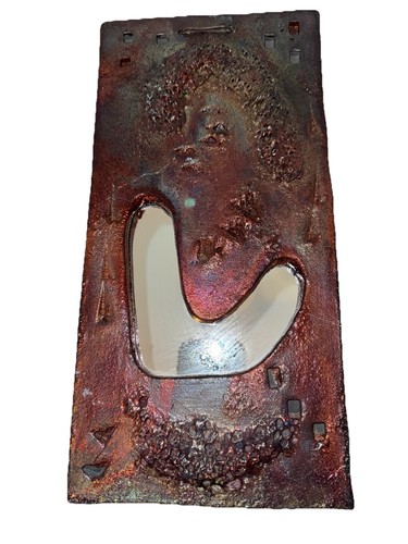 Brutalist raku ceramic - raku, pottery
