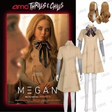2026 NEW M3GAN Megan Cosplay Dress Wig Halloween Costume party Carnival Suits UK