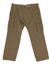 M&S Men's Trousers Stone Brown The Authentic Cargo Pockets Button Zip New F1