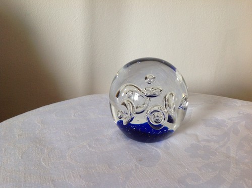 Large glass paperweight - glass, paperweight,