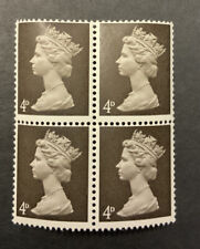 4d Machine pre decimal missing phossphor UM Block Of 4 Head A  Gum Arabic