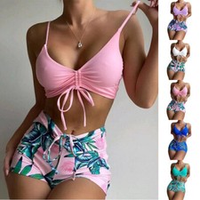 2PCS Womens Push Up Bikini Set Padded High Waist Swimsuit Beachwear Swimwear SZ