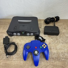 Nintendo 64 N64 Console Yellow Pad Controller Power Supply Cables Tested Working