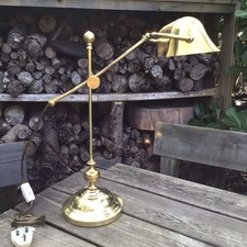 Vintage Marks & Spencer Brass Clubman Adjustable Height Angle Bankers Desk Lamp