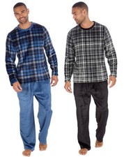 Mens Fleece Lounge Set Checked