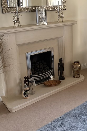 Limestone fireplace surround - limestone,